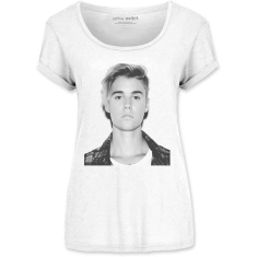 Justin Bieber - Love Yourself Scoop Neck Lady Wht   