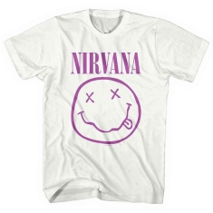 Nirvana - Purple Smiley Uni Wht   