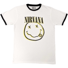 Nirvana - Double Smiley Ringer Uni Wht   
