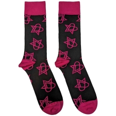 Him - Mini Pink Heartagr Bl Socks (Eu 40-45)