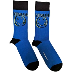Nirvana - Inverse Smiley Uni Blue Socks (Eu 40-45)
