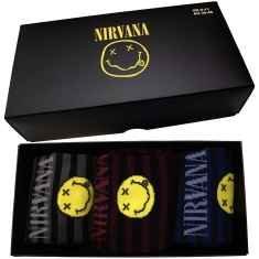 Nirvana - Smiley Stripes Uni 3-Pack Soc - Xxl