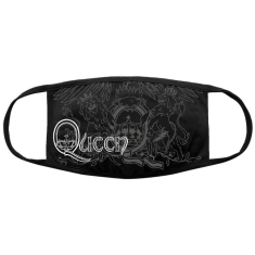 Queen - Retro Logo & Crest Bl Face Mask
