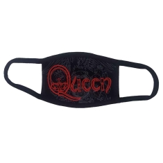 Queen - Red Retro Logo Bl Face Mask