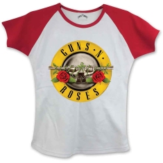 Guns N Roses - Circle Logo Lady Wht/Red S/S Raglan:  S