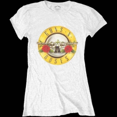 Guns N Roses - Classic Bullet Logo Skinny Lady Wht    S