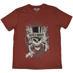 Guns N Roses - Faded Skull Uni Red    S