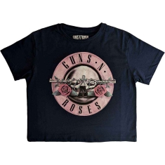 Guns N Roses - Classic Logo Lady Navy Crop Top:   (S)