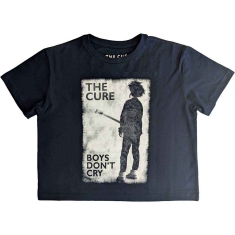 The Cure - Boys Don't Cry B&W Lady Navy Crop Top: 