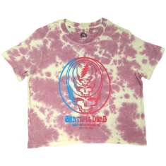 Grateful Dead - Concentric Skull Lady Pink Dip-Dye Crop 