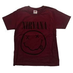 Nirvana - Nirvana Grey Happy Face Boys Maroon   34