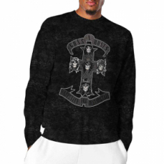 Guns N Roses - Monochrome Cross Bl Dip-Dye L/S