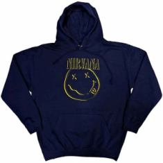 Nirvana - Inverse Happy Face Uni Navy Hoodie 