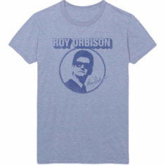 Roy Orbison - Photo Circle Uni Blue T-Shirt