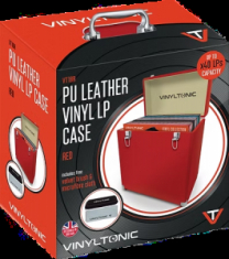 Vinyl Tonic - Pu Leather Lp Case Red Incl Cloth & Brush Set
