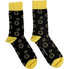 Nirvana - Outline Happy Faces Uni Bl Socks (Eu 36-40)