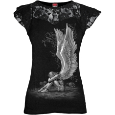 Spiral - Enslaved Angel - Ladies Lace Layered Cap Sleeve Top