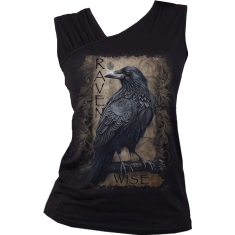 Spiral - Raven Wise - Ladies Gathered Shoulder Slant Vest