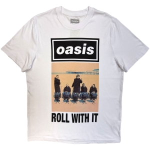 Oasis - Roll With It Single Cover Wht T-Shirt