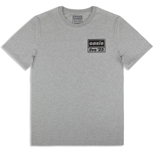 Oasis - Live 25 Distressed Lockup Pocket Grey T-Shirt