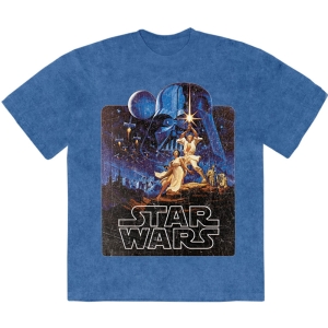Star Wars - Luke & Leia Pose Stone Wash Uni Denim T-Shirt