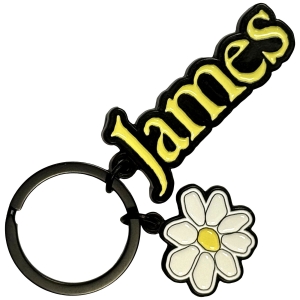 James - Yellow Logo White Daisy Charm Keychain