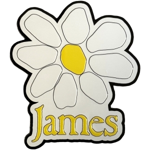 James - Yellow Logo White Daisy Magnet