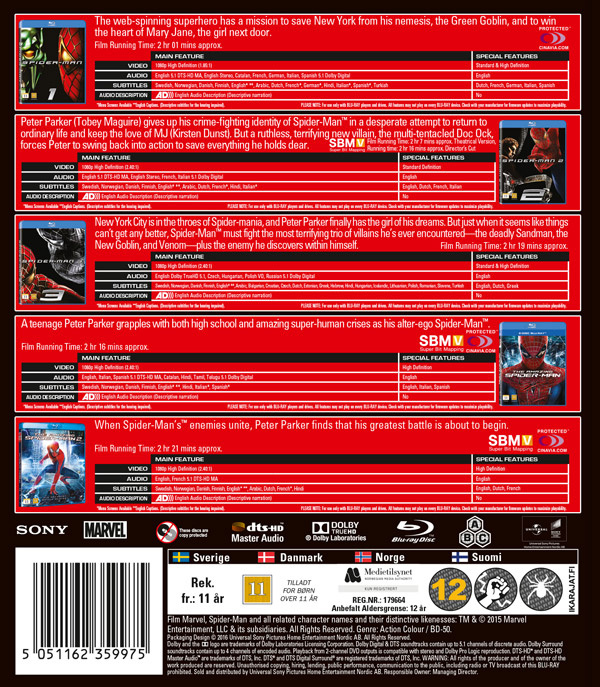 Movie - Spiderman 5-Movie Collection Bd S-T