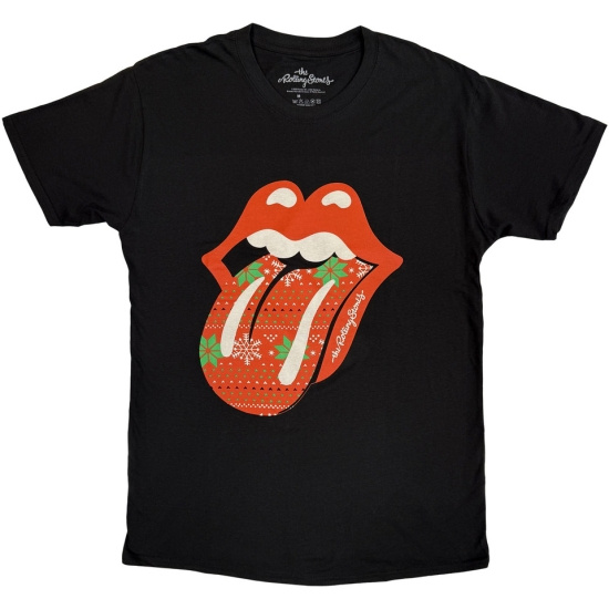 Rolling Stones - Christmas Tongue Uni Bl_T-Shirt  (M)