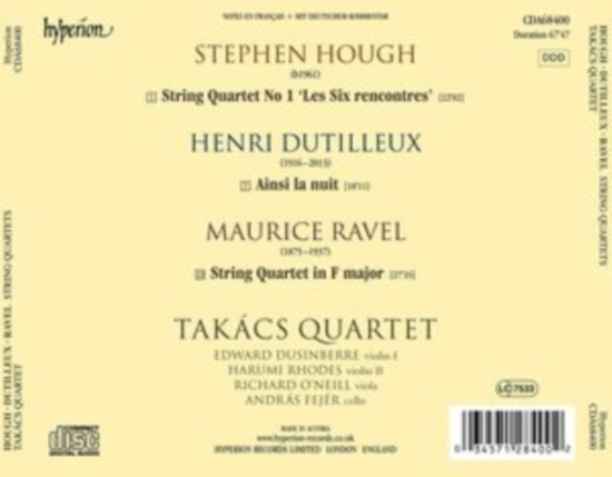 Hough Stephen Dutilleux Henri R - String Quartets