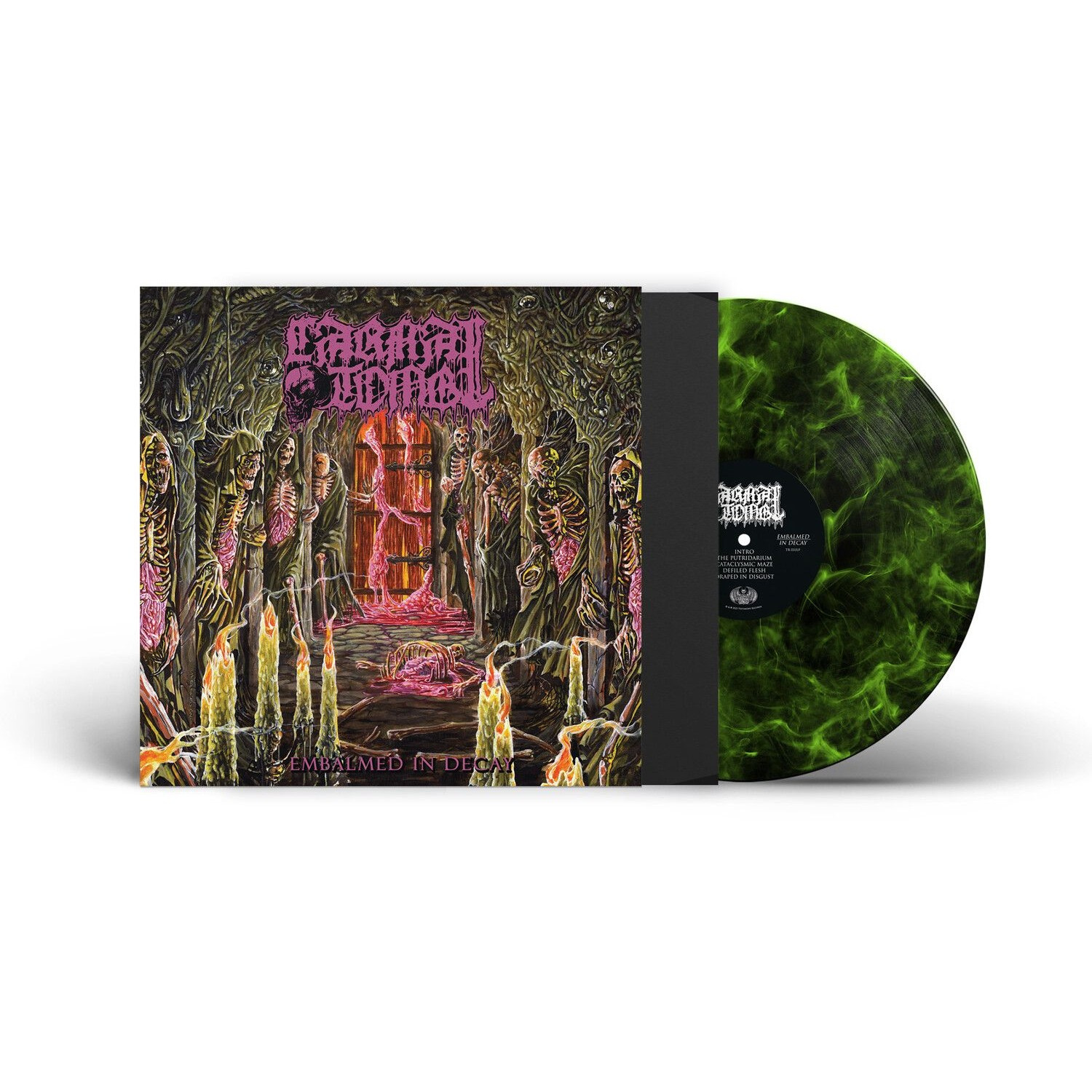 Carnal Tomb - Embalmed In Decay (Lime Marbled Vin