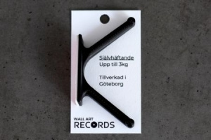 Vinyltillbehör - Vinylhållare Svart Självhäftande