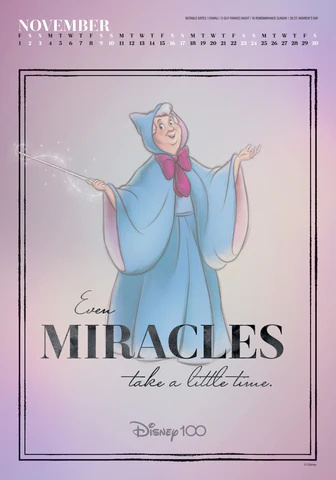 Disney - Disney 100 Quotes 2024 A3 Deluxe Calenda
