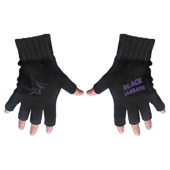 Black Sabbath - Purple Logo & Devil Fingerless Gloves