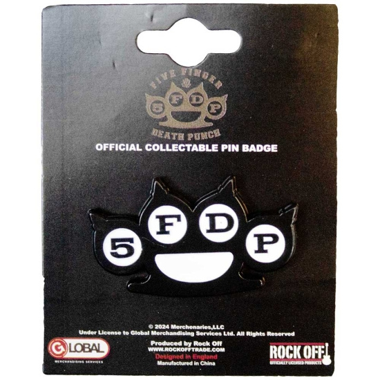 Five Finger Death Punch - Ffdp Knuckles B&W Pin Badge