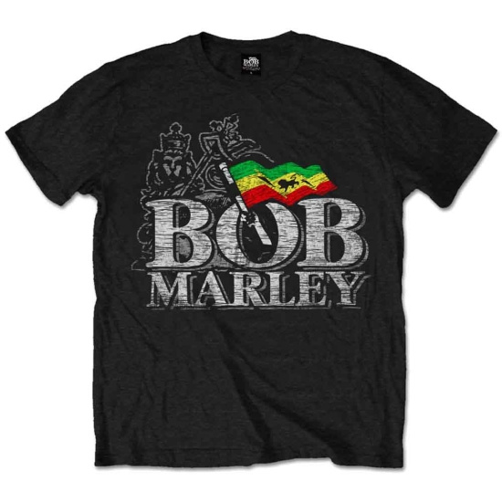 Bob Marley - Distress Logo Uni Bl 