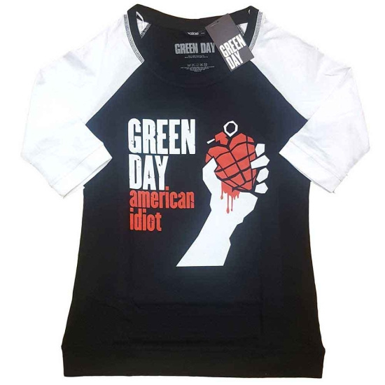 Green Day - American Idiot Lady Bl/Wht Raglan  (3XL)