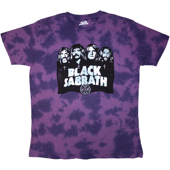 Black Sabbath - Band & Logo Boys T-Shirt Purp Dip-Dye