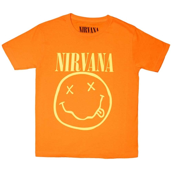 Nirvana - Happy Face Boys T-Shirt Orange