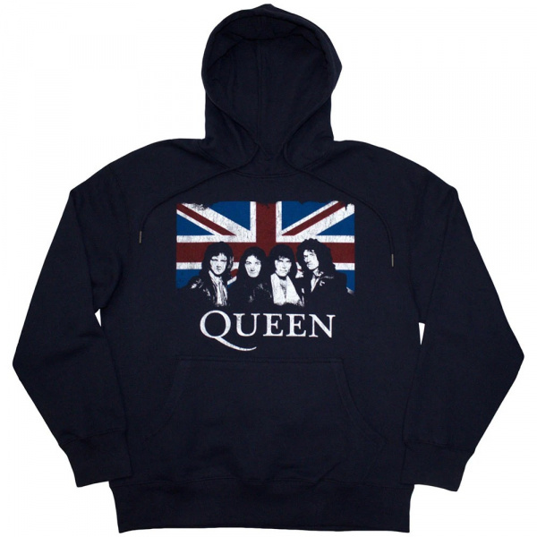 Queen - Vtge Union Jack Uni Navy Hoodie