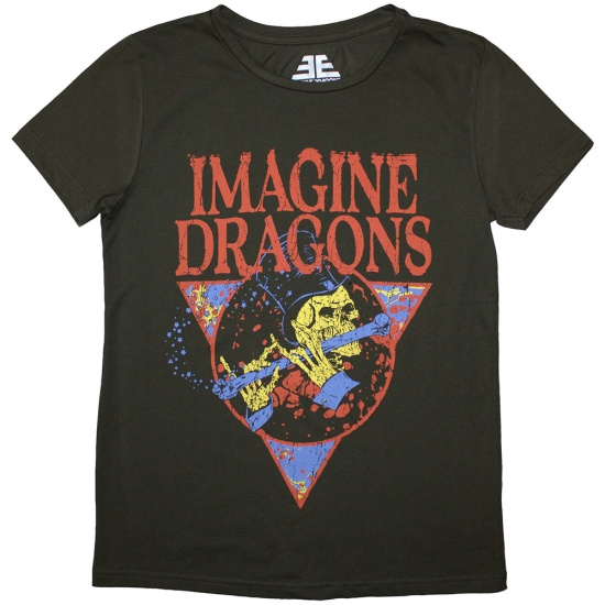Imagine Dragons - Skeleton Flute Lady Green T-Shirt