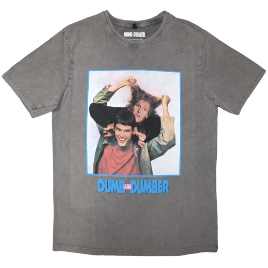 Dumb & Dumber Movie - Movie Poster Stone Wash Uni Grey T-Shirt