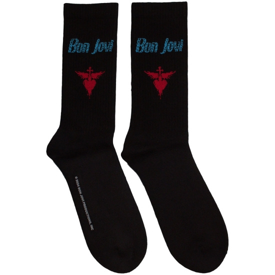 Bon Jovi - Dagger Heart Blue Logo Uni Bl Socks (Eu 40-45)