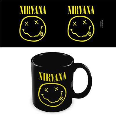 Nirvana - Smiley Black Pod Mug