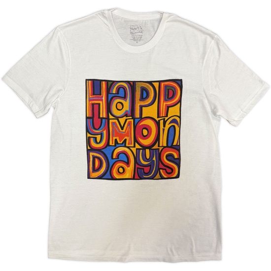 Happy Mondays - Greatest Hits Uni Wht T-Shirt