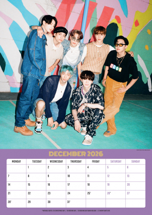 Bts   - 2026 A3 Calendar