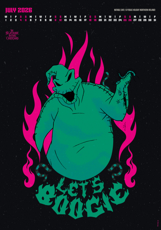 The Nightmare Before Christmas  - 2026 A3 Deluxe Calendar