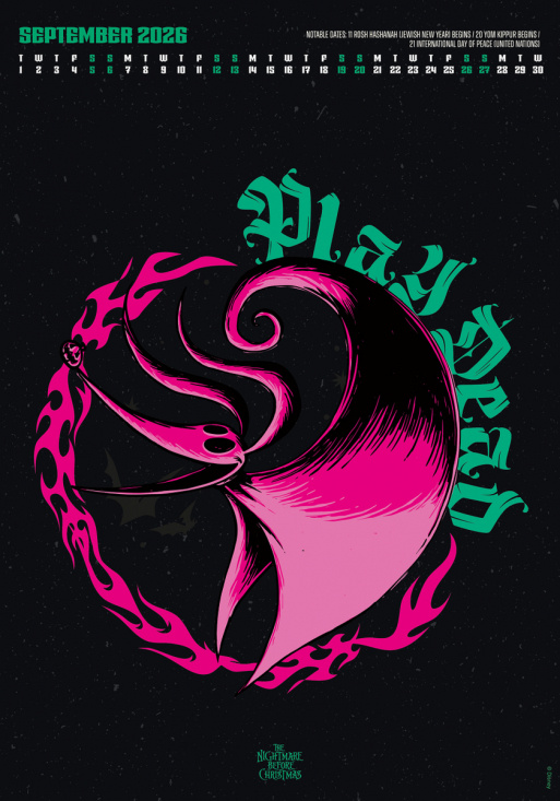 The Nightmare Before Christmas  - 2026 A3 Deluxe Calendar