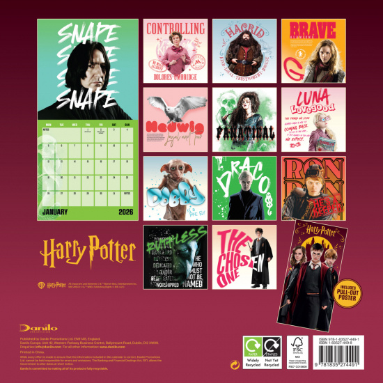 Harry Potter  - 2026 Square Calendar