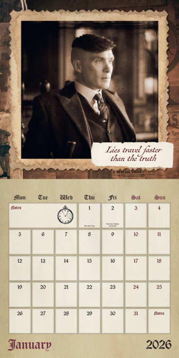 Peaky Blinders  - 2026 Square Calendar